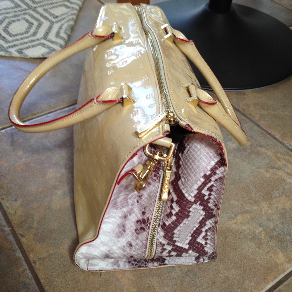 Arcadia Patent Leather Satchel Handbag-